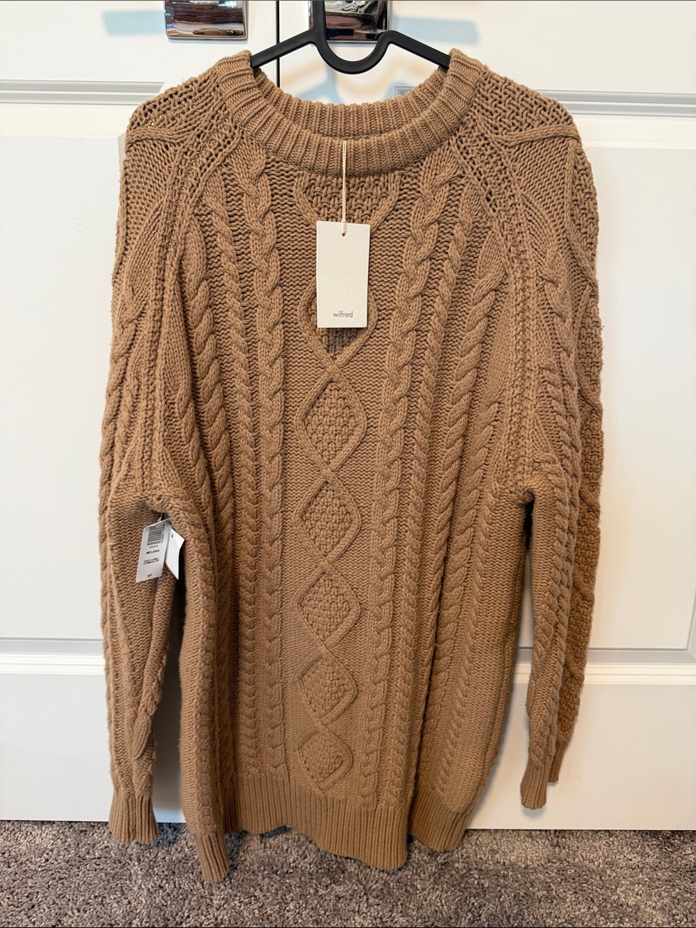 Wilfred Cable Knit Pullover - Camel Brown